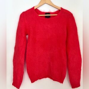 Noos Orange red Mohair Wool Blend Italian Knitwear Medium Sweater
Neon